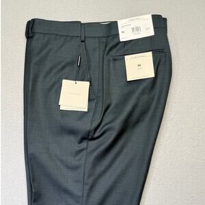 Calvin Klein Men's Slim-Fit Wool-Blend Stretch Plaid Suit Pant Green 40x30 $200